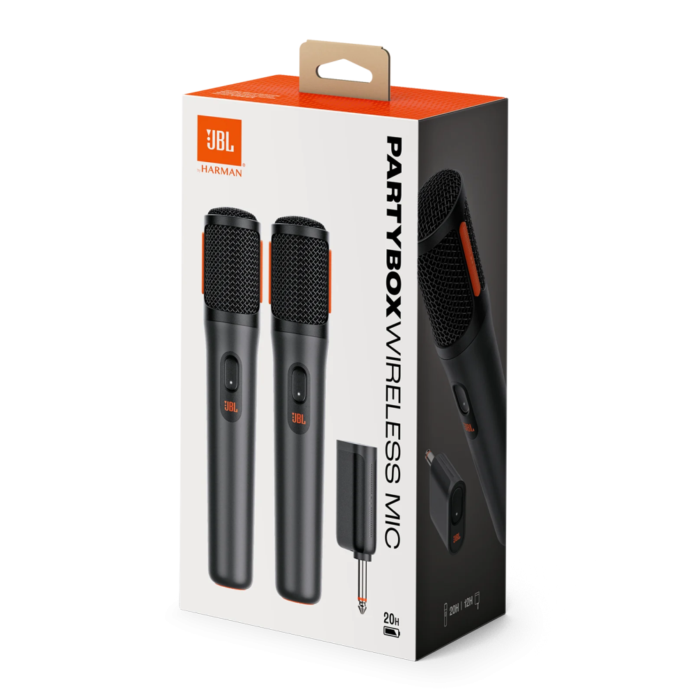 Deux microphones sans fil JBL PartyBox Wireless / Noir