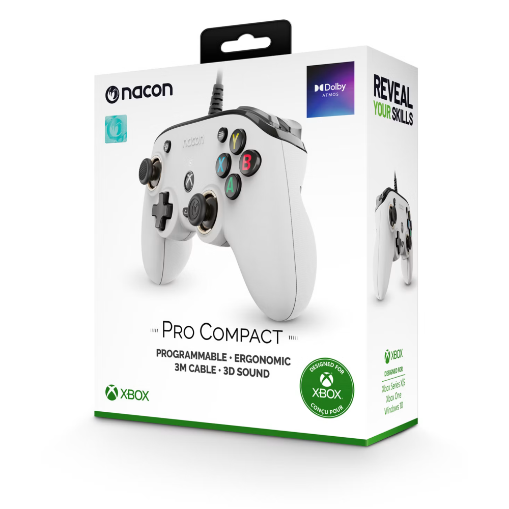 Manette de Jeu Filaire Pro Compact NACON pour Xbox | PC / Blanc