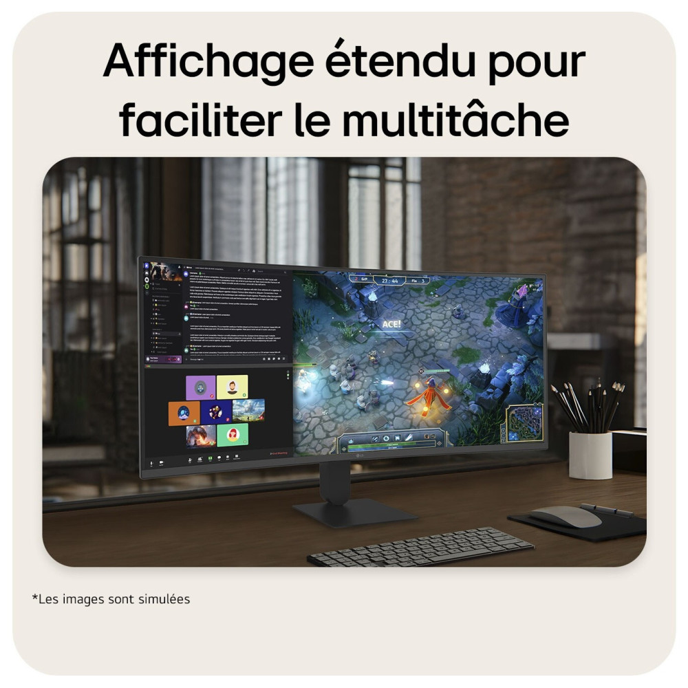 Ecran LG  34" WQHD UltraWide incurvé / 144Hz / VA 5 ms / HDMI/DP/USB-C/USB / Noir