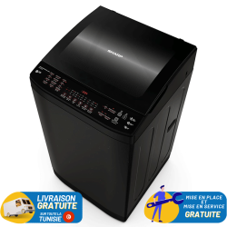 Machine à laver SHARP TOP 13KG Inverter / ES-TD13GBKP / Noir