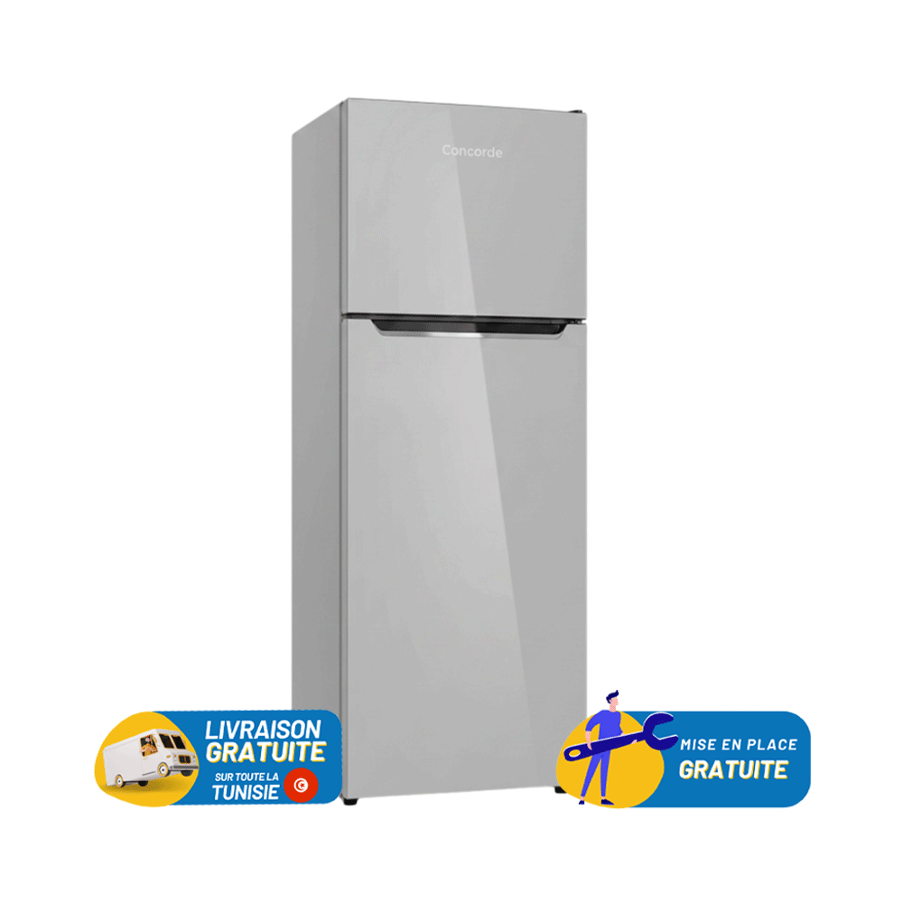 Réfrigérateur CONCORDE Double Portes DeFrost 460 Litres / VTH20-46S / Silver