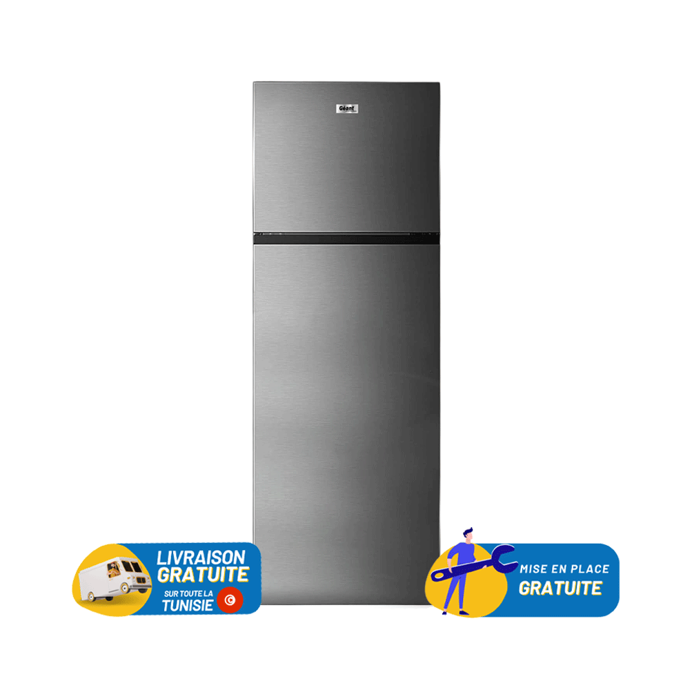 Réfrigérateur GEANT Double Portes Defrost 295 Litres / GN-BCD435G / GRIS