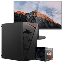 Setup Gamer Special Pc de Bureau Gaming / Ryzen 5 3400G / Vega 11 / 8 Go Avec Écran DAHUA 24" Full HD VA / 100 Hz