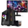 Setup Gamer Special Pc de Bureau Gaming / Ryzen 5 3400G / Vega 11 / 16 Go Avec Écran Gaming Cooler Master 24.5" Full HD IPS / 120 Hz