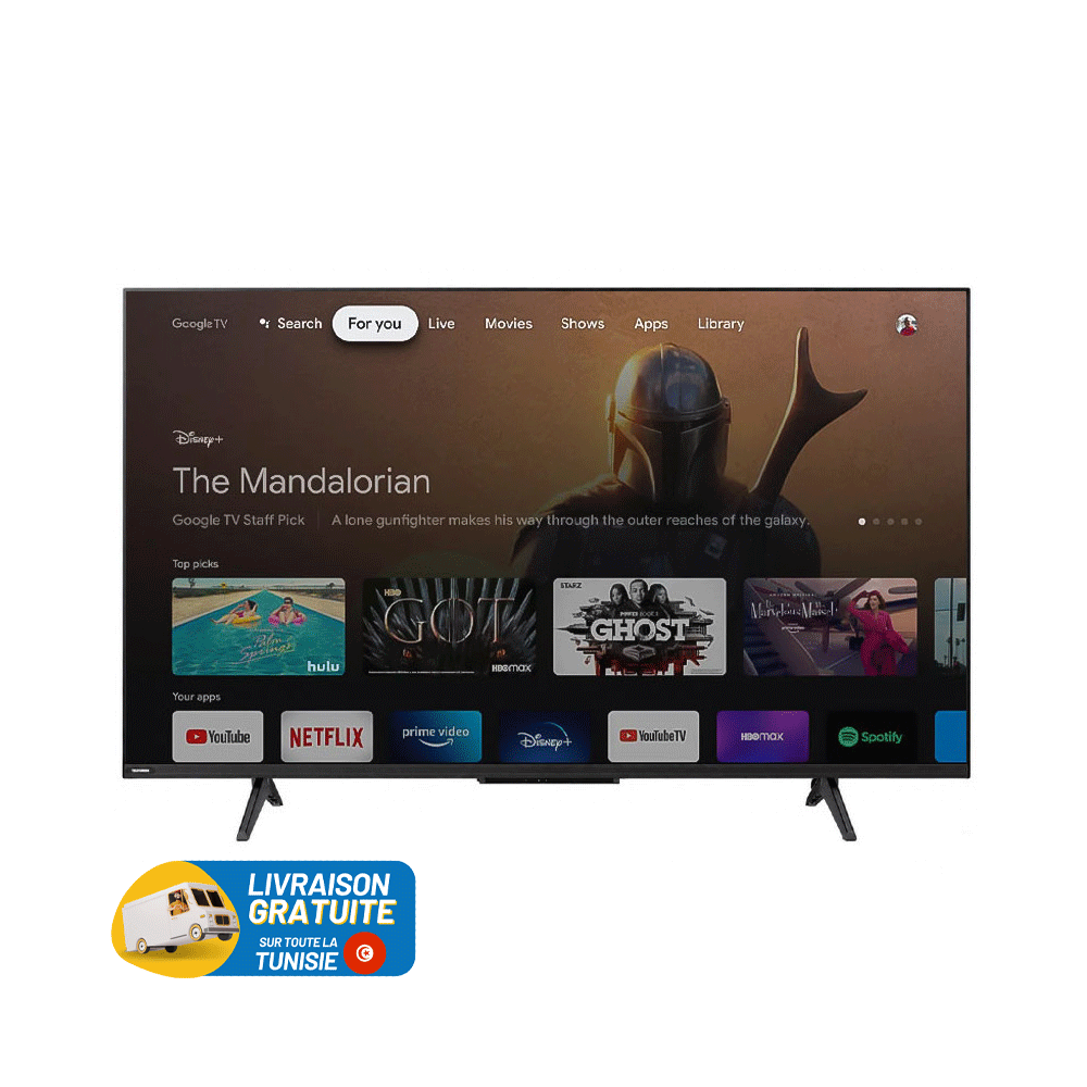 TV 75" Mini LED TELEFUNKEN X6F GOOGLE TV 4K MATTE SCREEN / RECEPTEUR INTEGRE