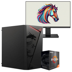 Setup Gamer Special Pc de Bureau Gaming / Ryzen 5 5500GT  / Vega 7 / 8 Go Avec Écran Gaming REDRAGON 21.5" Full HD VA / 120 Hz