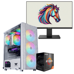 Setup Gamer Special Pc de Bureau Gaming / Ryzen 5 5500GT  / Vega 7 / 16 Go Avec Écran Gaming REDRAGON 21.5" Full HD VA / 120 Hz