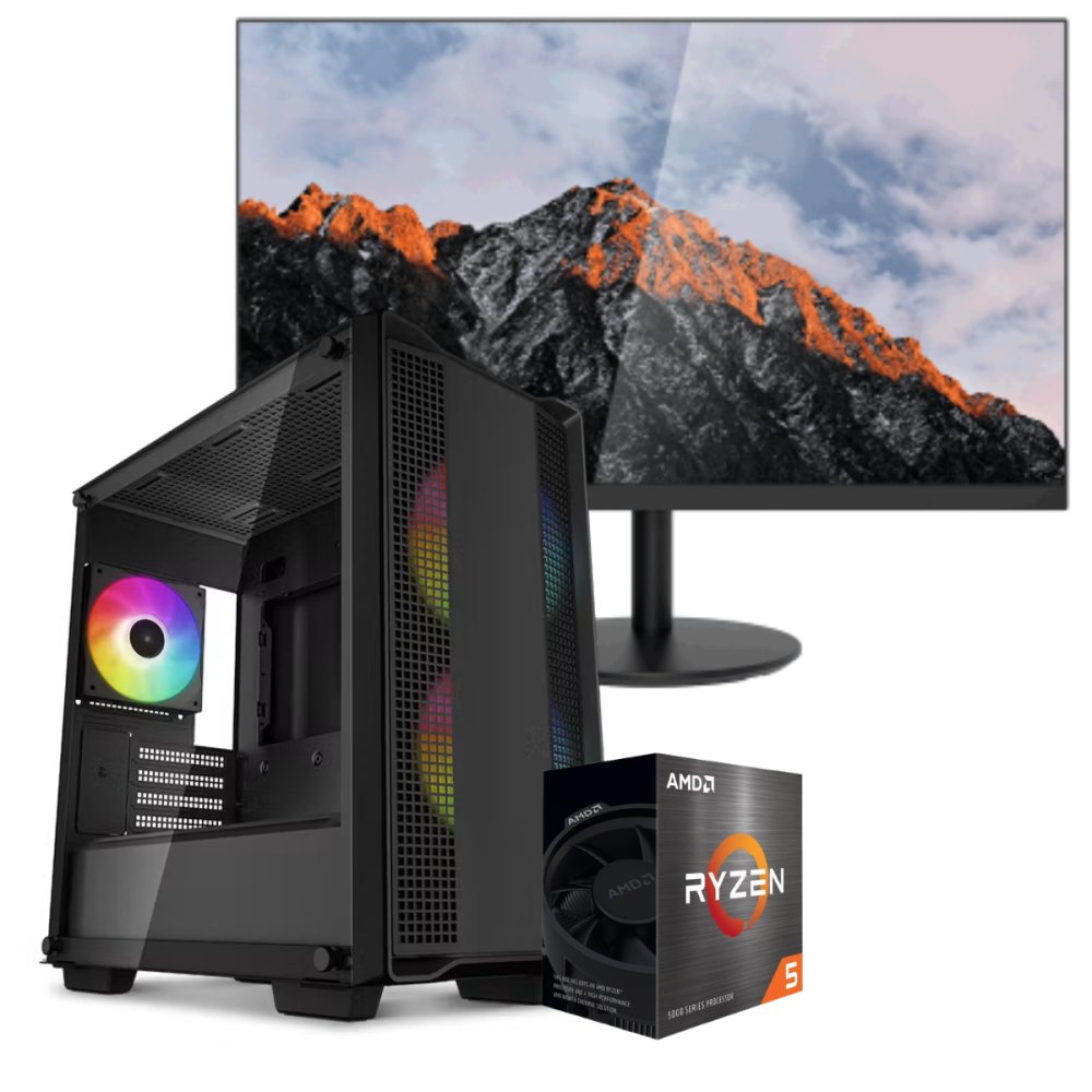 Setup Gamer Special Pc de Bureau Gaming / Ryzen 5 5500GT  / Vega 7 / 16 Go Avec Écran DAHUA 24" Full HD VA / 100 Hz
