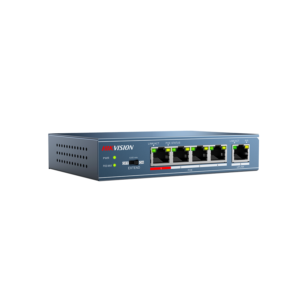 SWITCH HIKVISION DS-3E0105P-E/M 5 PORT POE