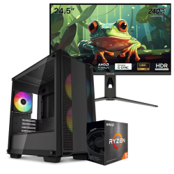 Setup Gamer Special Pc de Bureau Gaming / Ryzen 5 5500GT  / Vega 7 / 16 Go Avec Écran Gaming Redragon 24.5" Full HD IPS / 240 Hz