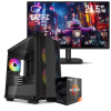 Setup Gamer Special Pc de Bureau Gaming / Ryzen 5 5500GT  / Vega 7 / 16 Go Avec Écran Gaming Cooler Master 24.5" Full HD IPS / 120 Hz