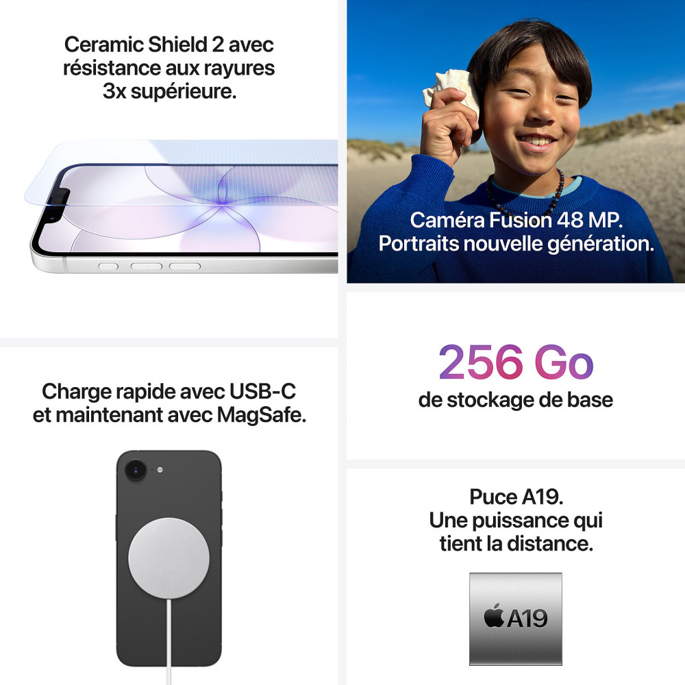 Apple iPhone 17e 256 Go / Blanc