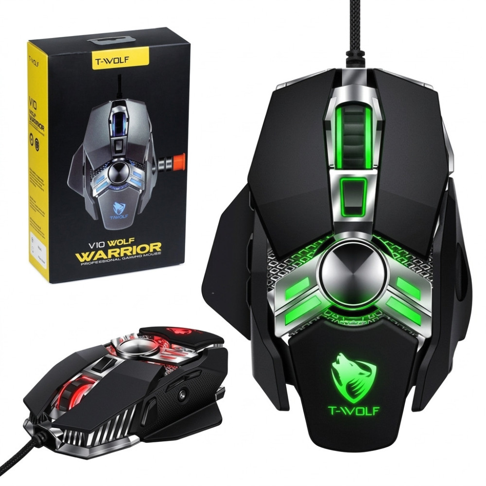 Souris Gamer T-Wolf V10 Warrior / RGB / Noir