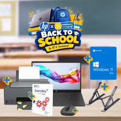 Pack Rentrée Scolaire: PC Portable HP i3 + Imprimante HP Smart Tank 581 + Support PC + Souris HP sans fil + Rame Papier