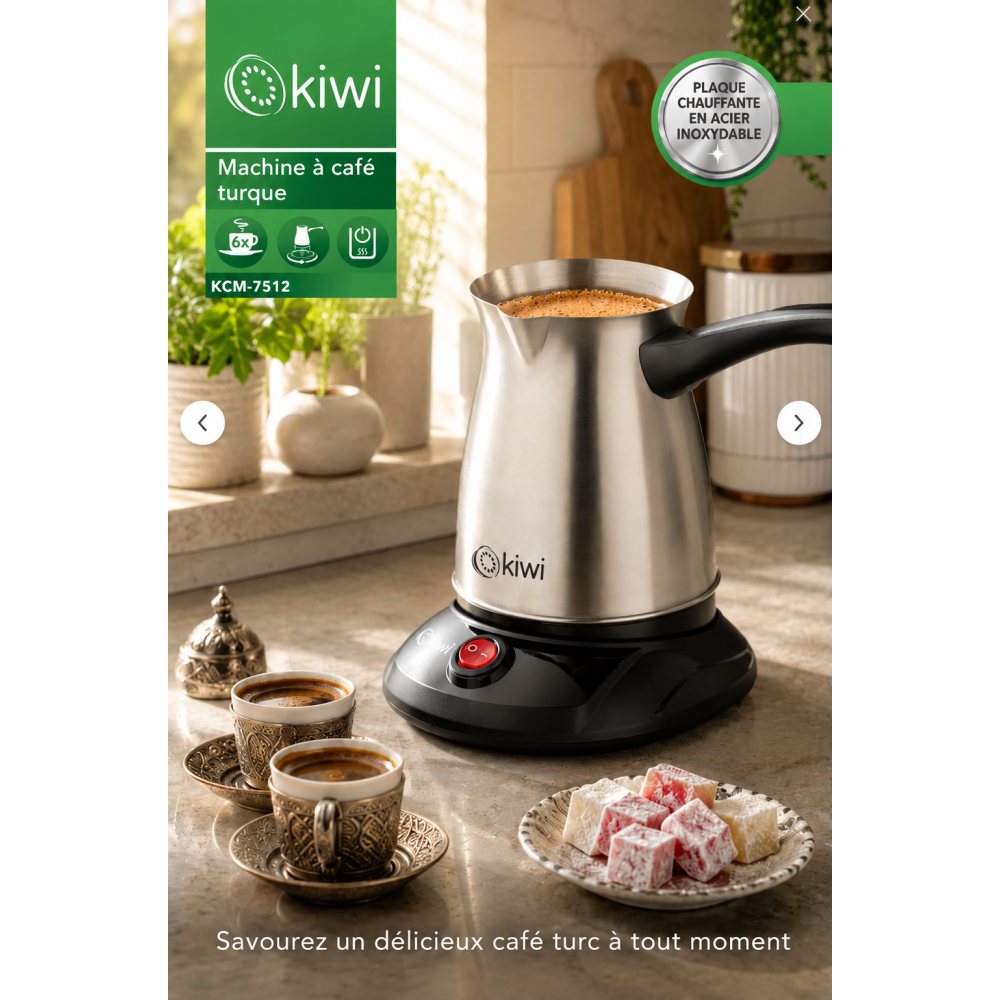 Machine à Café Turc Inox Kiwi KCM 7512