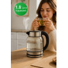 Bouilloire KIWI Verre avec lumiére 1.8 Litres / Noir