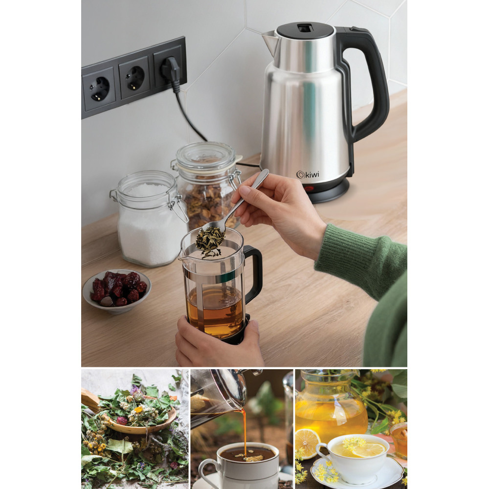 BOUILLOIRE SANS FIL KIWI 2.2 Litres / KK-3334 / INOX