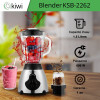 Blender Kiwi EN VERRE 1.5L / 600W / AVEC MOULIN / Blanc / KSB-2262