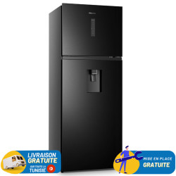 Réfrigérateur HISENSE INVERTER Double Portes 470Litres NoFrost / RT3N461NMF1 / Noir Premium avec Afficheur et Distributeur d'eau