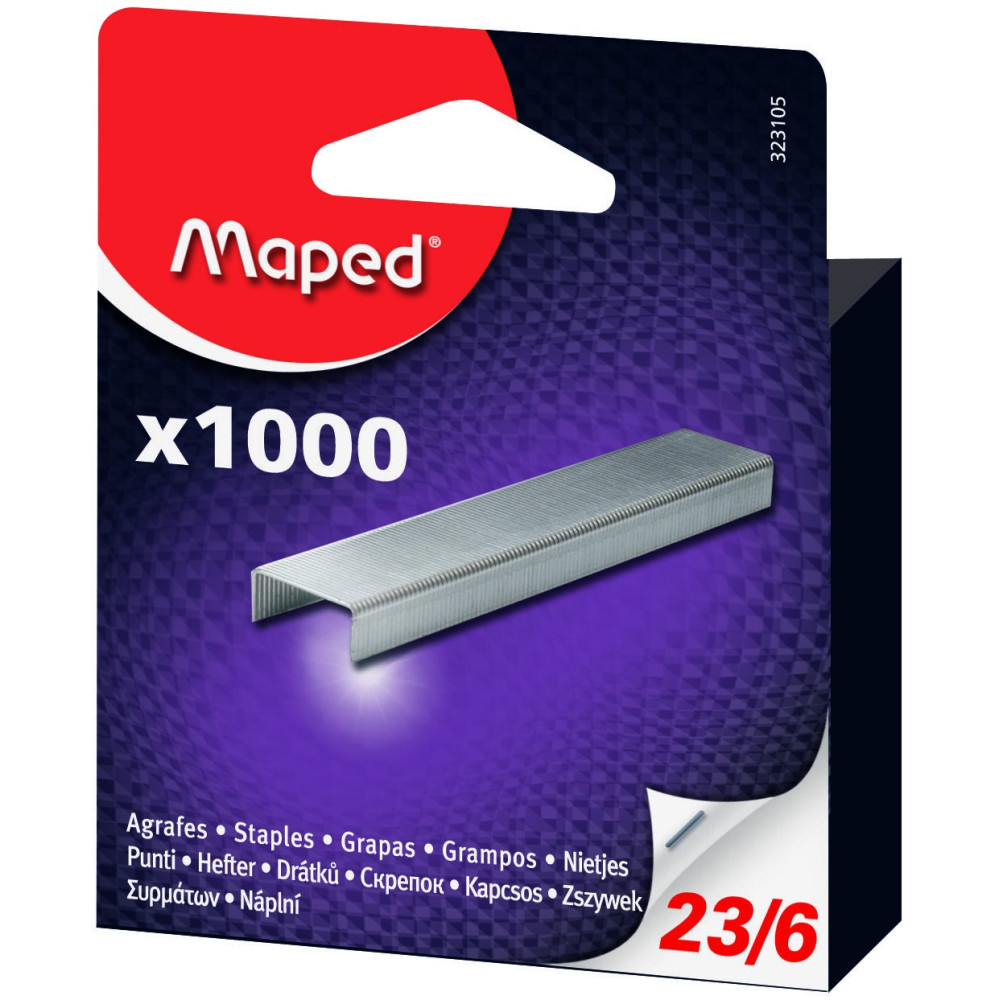 Boite brochable de 1000 Agrafes Maped 23/6 galvanisé
