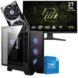 Setup Gamer Special Pc de Bureau Gaming / i5-14600KF / RTX 5070 12G / 64 Go Avec Écran Gaming MSI 27" Full HD IPS / 240 Hz