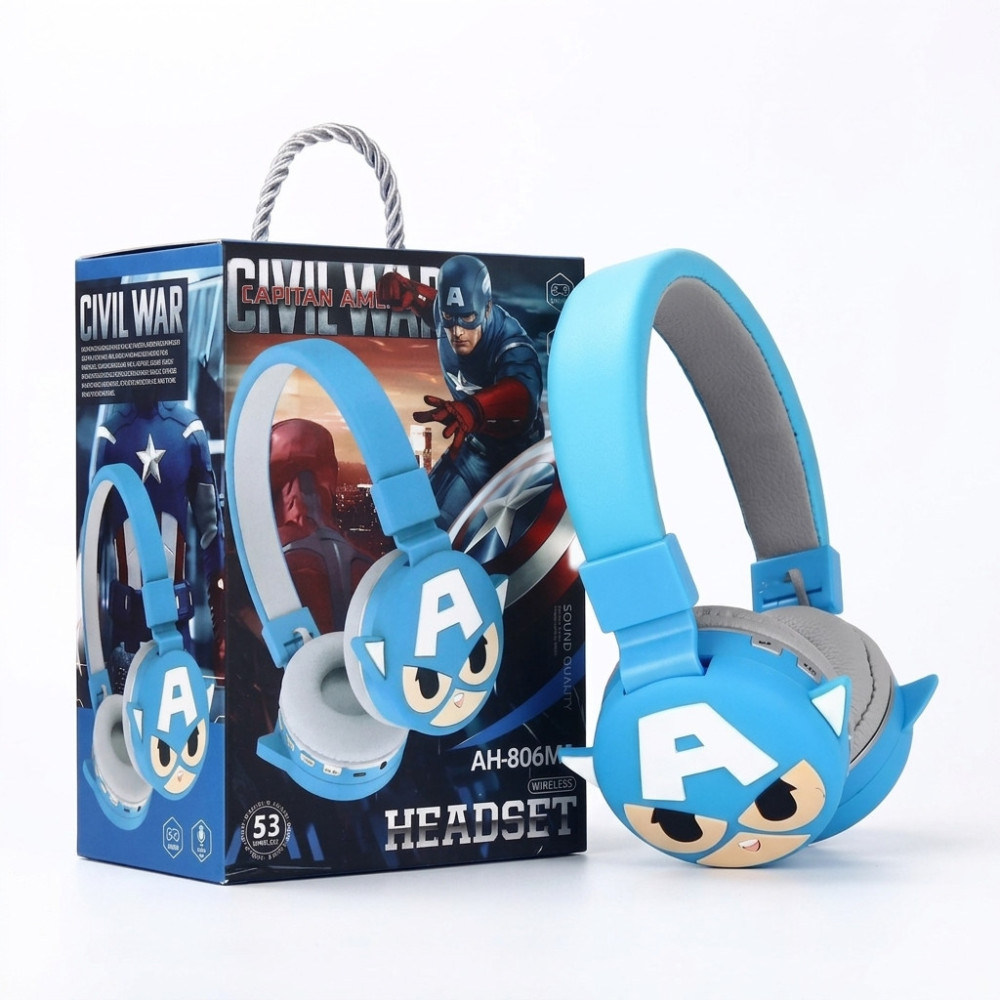 Casque Bluetooth MP3 CAPTAIN AMERICA AH-806S / Bleu