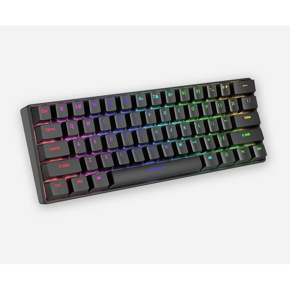 Clavier Gaming  Mecanique Filaire H61K RGB Blue Switch / Noir