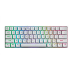 Clavier Gaming  Mecanique Filaire H61K RGB Blue Switch / Blanc