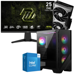 Setup Gamer Special Pc de Bureau Gaming / i5-14400F / RTX 5070 12G / 32 Go Avec Écran Gaming MSI 24.5" Full HD Rapid IPS / 240 Hz