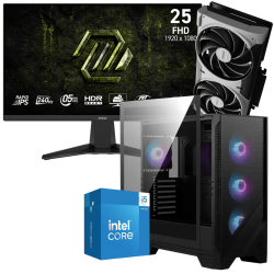 Setup Gamer Special Pc de Bureau Gaming / i5-14400F / RTX 5070 12G / 32 Go Avec Écran Gaming MSI 24.5" Full HD Rapid IPS / 240 Hz