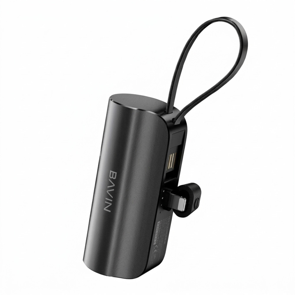 Power Bank BAVIN 5000MAH fast charging 18.5WH with STAND / NOIR