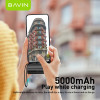 Power Bank BAVIN 5000MAH fast charging 18.5WH with STAND / NOIR