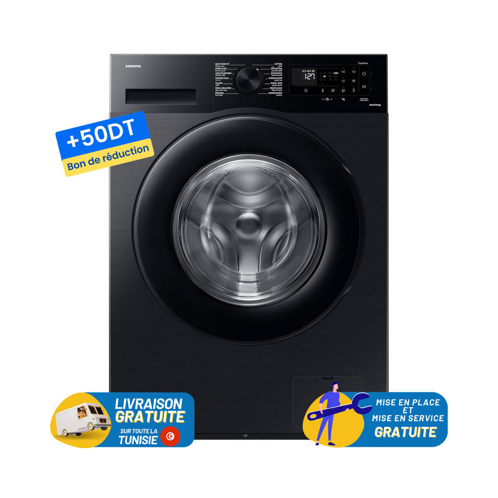 Machine à LAVER SAMSUNG 9KG INVERTER / Noir / WW90CG0EDABAS