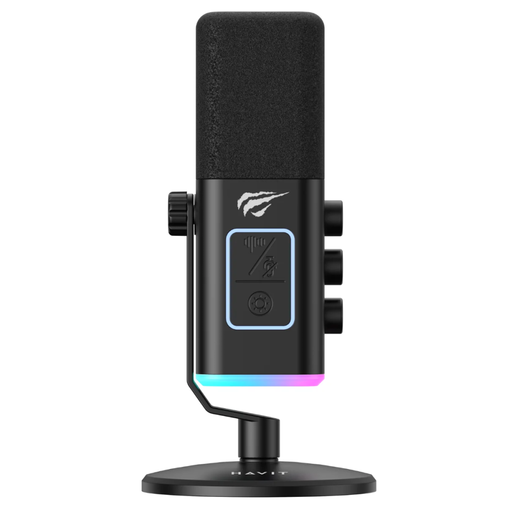 Microphone Gaming Hyper Cardioide Havit GK71 / RGB / Noir