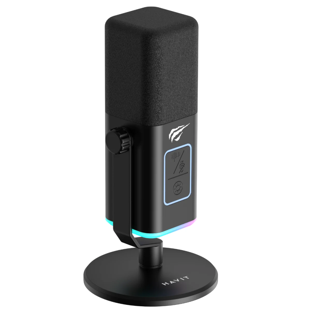 Microphone Gaming Hyper Cardioide Havit GK71 / RGB / Noir