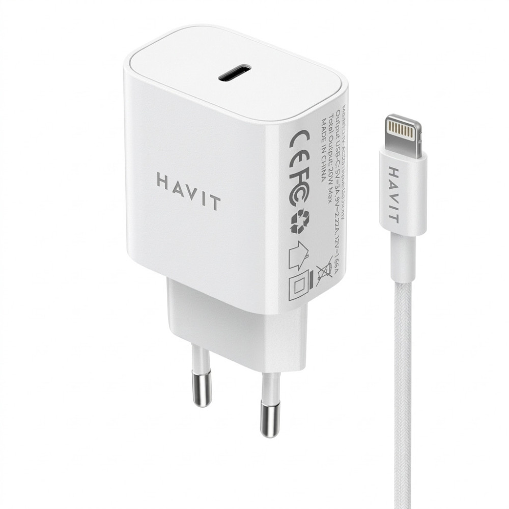 Chargeur Havit ST914 Type-C Vers Lightning / PD20W / Blanc