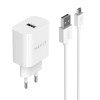 CHARGEUR SECTEUR 1 PORTS USB + MICRO CABLE HAVIT HV-ST111 / Blanc