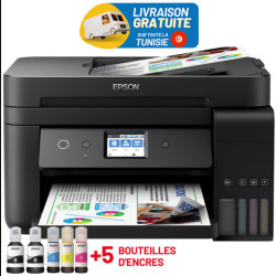 Imprimante EcoTank L6290 4 en 1 couleur A4 / Recto Verso / Wi-Fi + 5 Bouteilles D'encres Epson Incluses