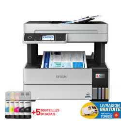 Imprimante Epson EcoTank L6490 /A4 /WiFi + 5 Bouteilles D'encres Incluses