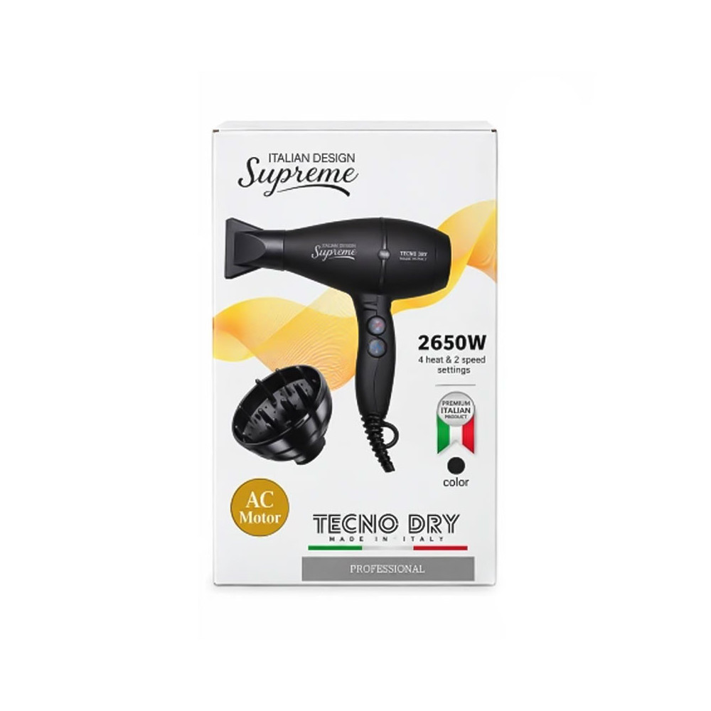 Sèche-Cheveux TECNO DRY professionnel 2650W / Noir