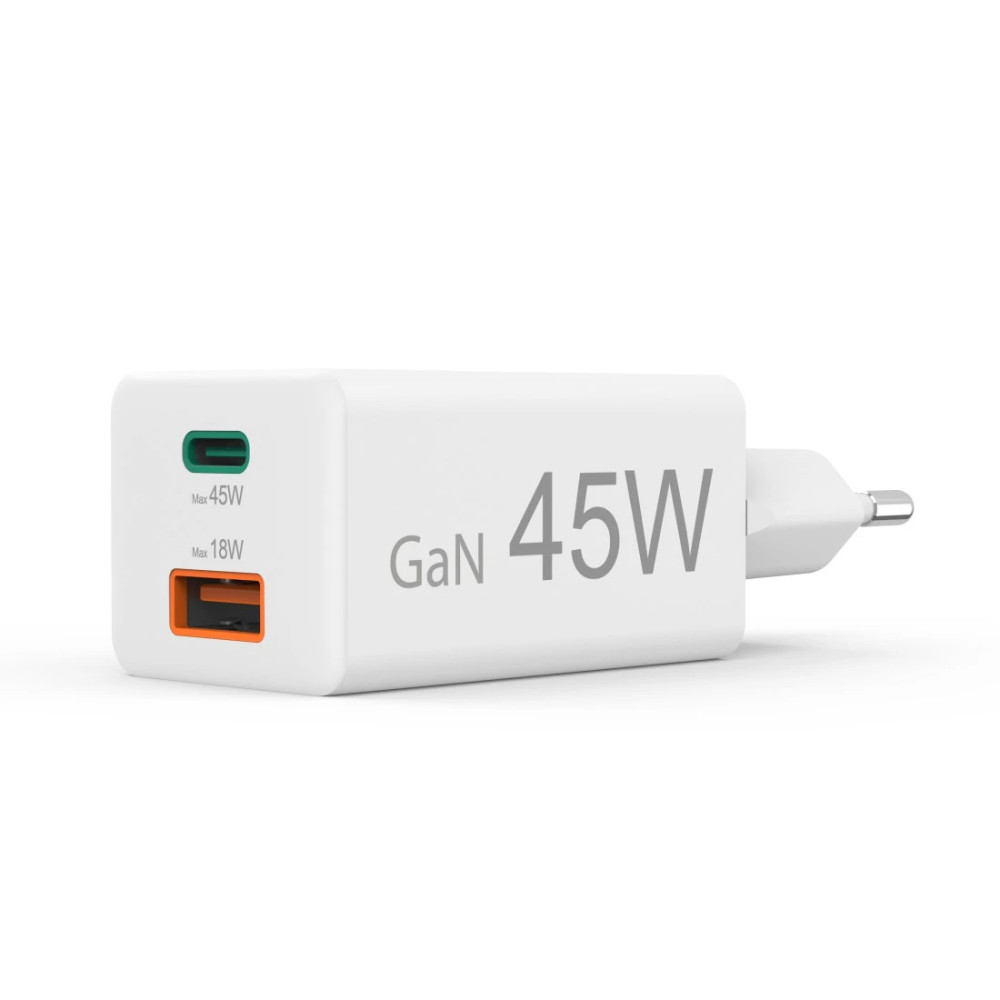 Chargeur rapide Hama USB-C/USB-A / PD 45W / Blanc