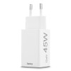 Chargeur rapide Hama USB-C/USB-A / PD 45W / Blanc