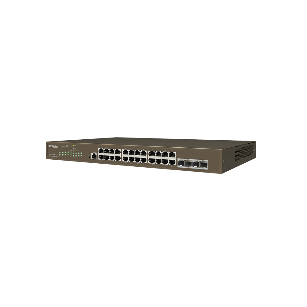 Switch De Bureau Tenda 28 Ports Avec 4 Emplacements Sfp / Marron