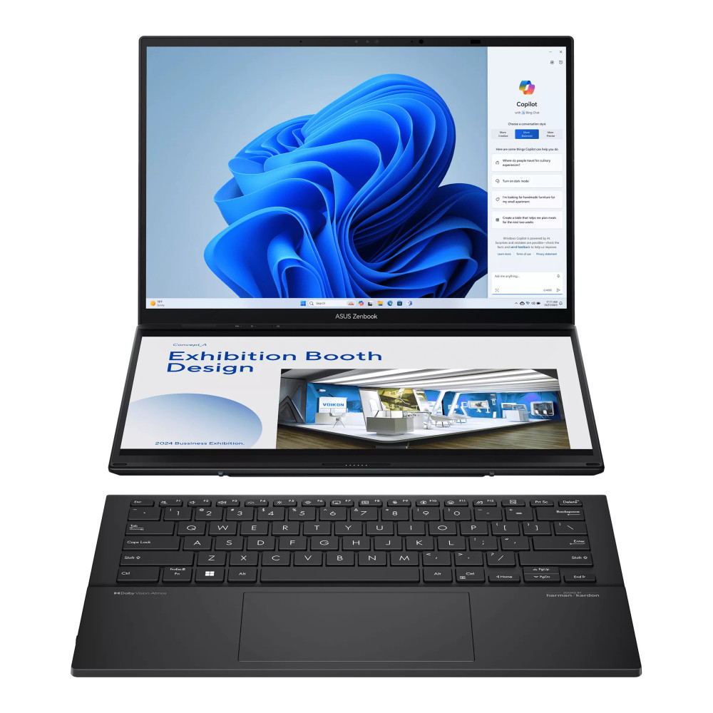 Pc Portable ASUS Zenbook Duo UX8406CA / Ultra 9 285H / 32 Go / 1 To SSD / Windows 11 / Gris