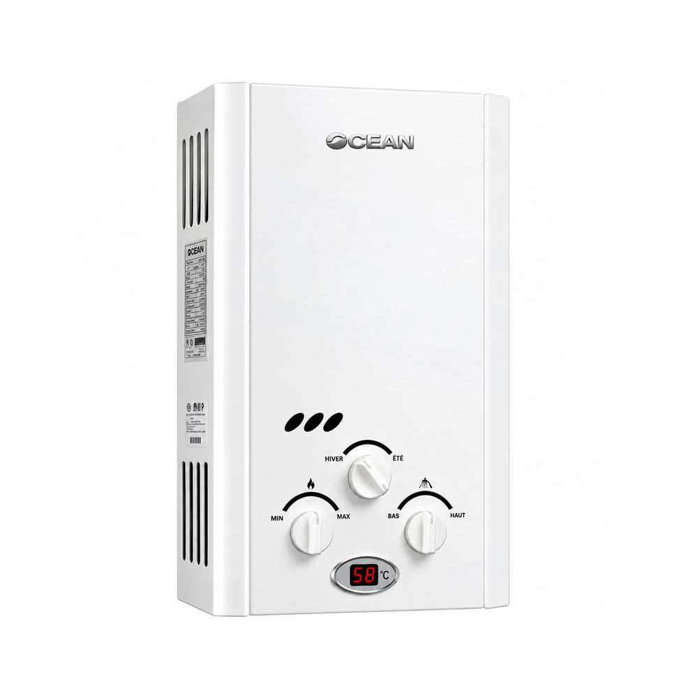 CHAUFFE BAIN OCEAN 10 Litres GAZ NATUREL / Blanc