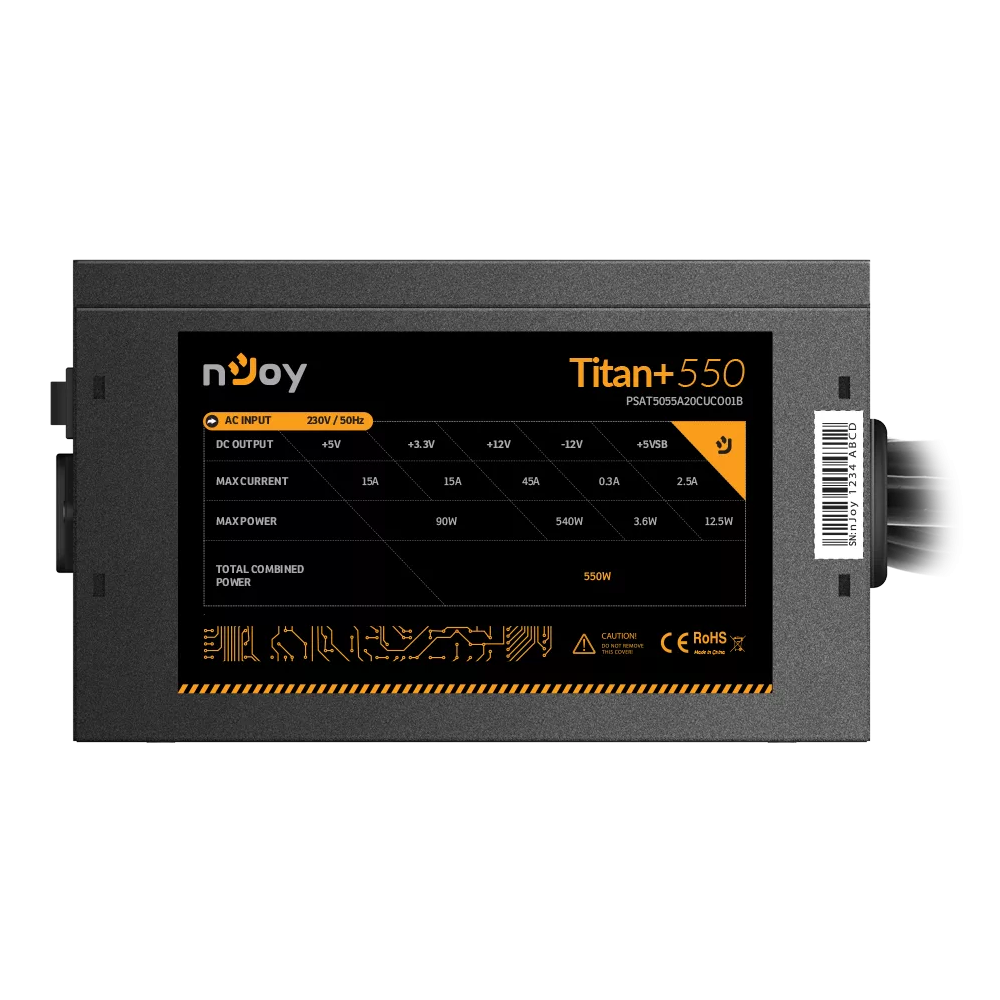 Boite d'alimentation Njoy Titan+ 550W 80+ Bronze / Noir