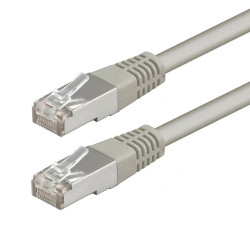 Cordon de brassage CAT6A  STP 0.5M GRIS / GRIS
