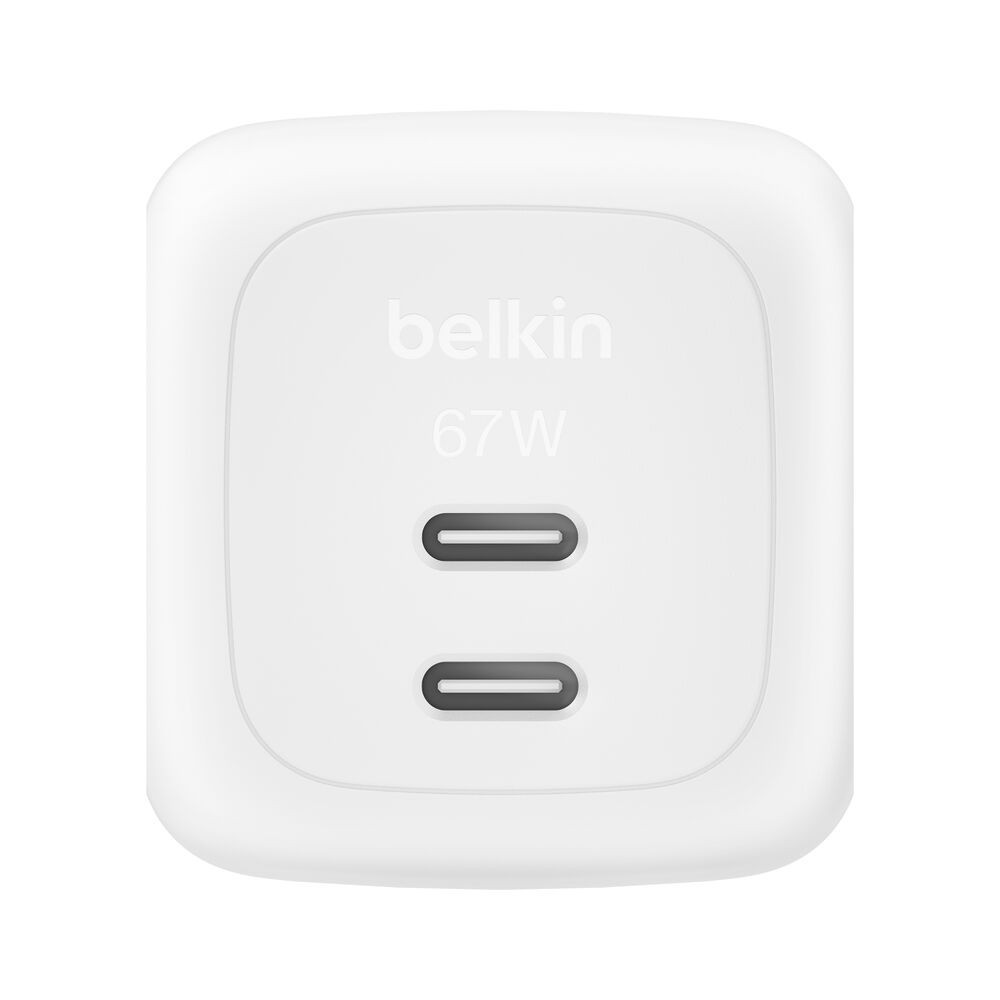 Chargeur mural Belkin 67 W double USB GAN avec PPS / Blanc