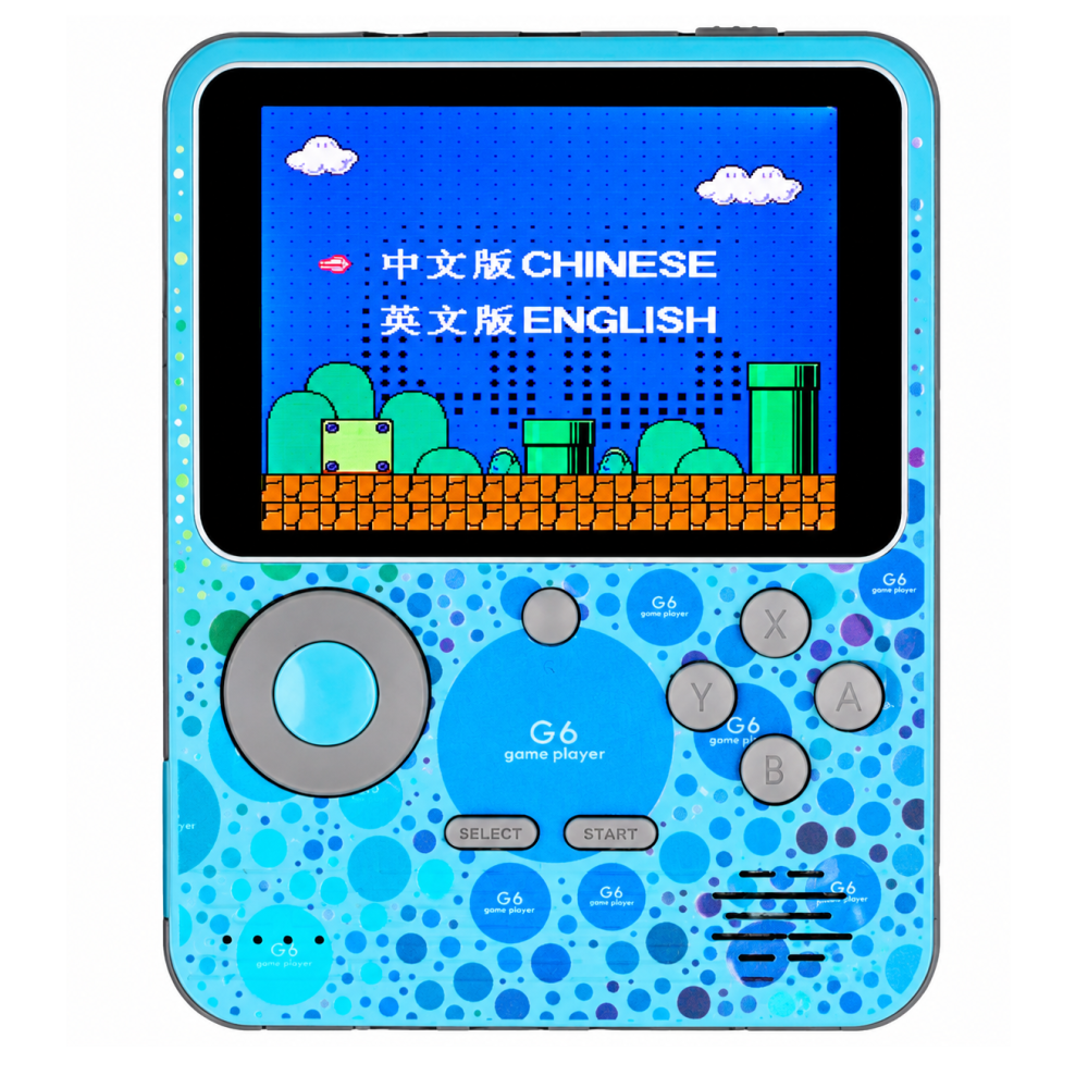 Console de jeux vidéo portable G6 / 666 jeux / Rétro / Bleu