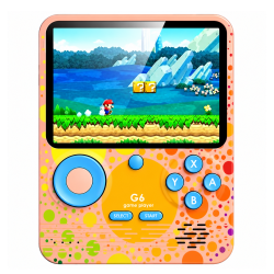 Console de jeux vidéo portable G6 / 666 jeux / Rétro / Orange